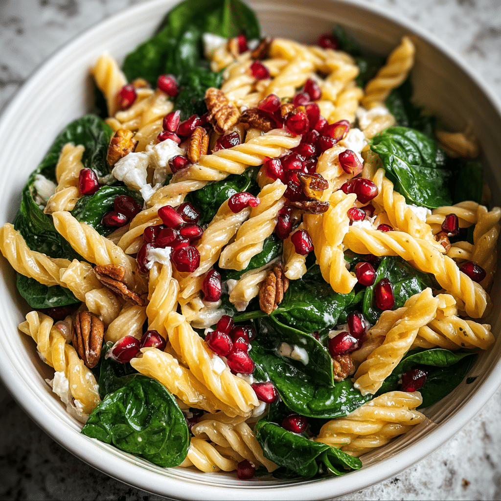 Fall Pomegranate and Spinach Pasta
