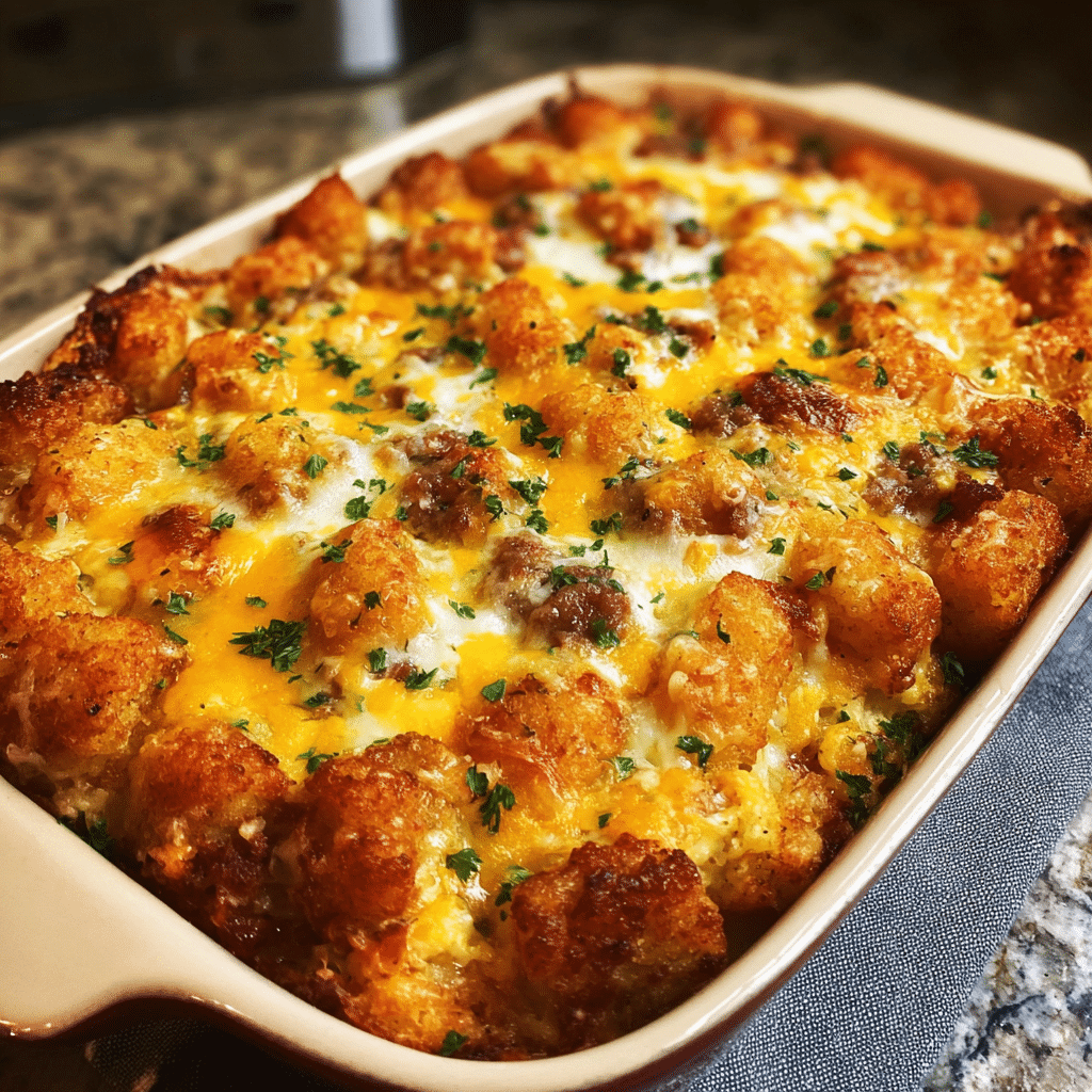 Tater Tot Sausage Breakfast Casserole - Plain Chicken