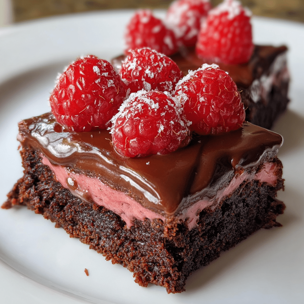 Raspberry Frosted Fudge Brownies