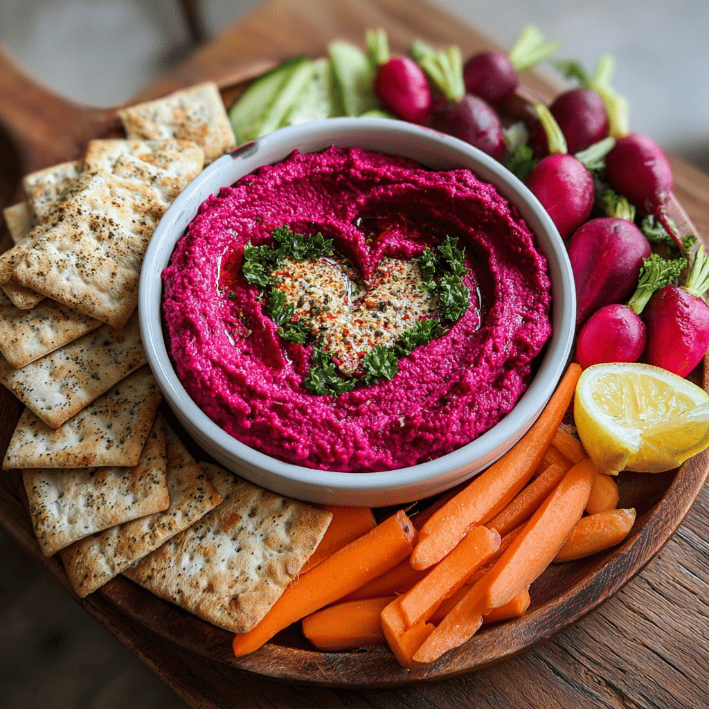 Beet Hummus Platter