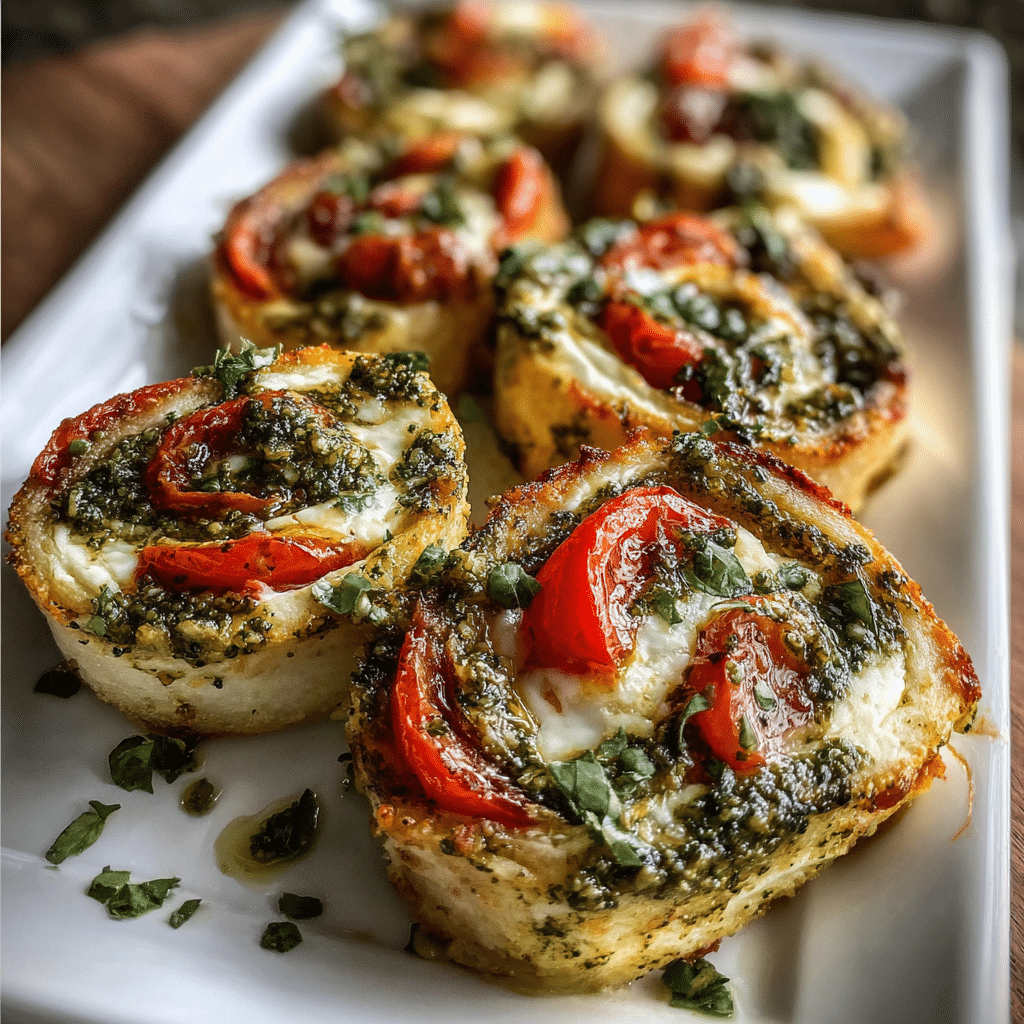 Caprese Pesto Pinwheels
