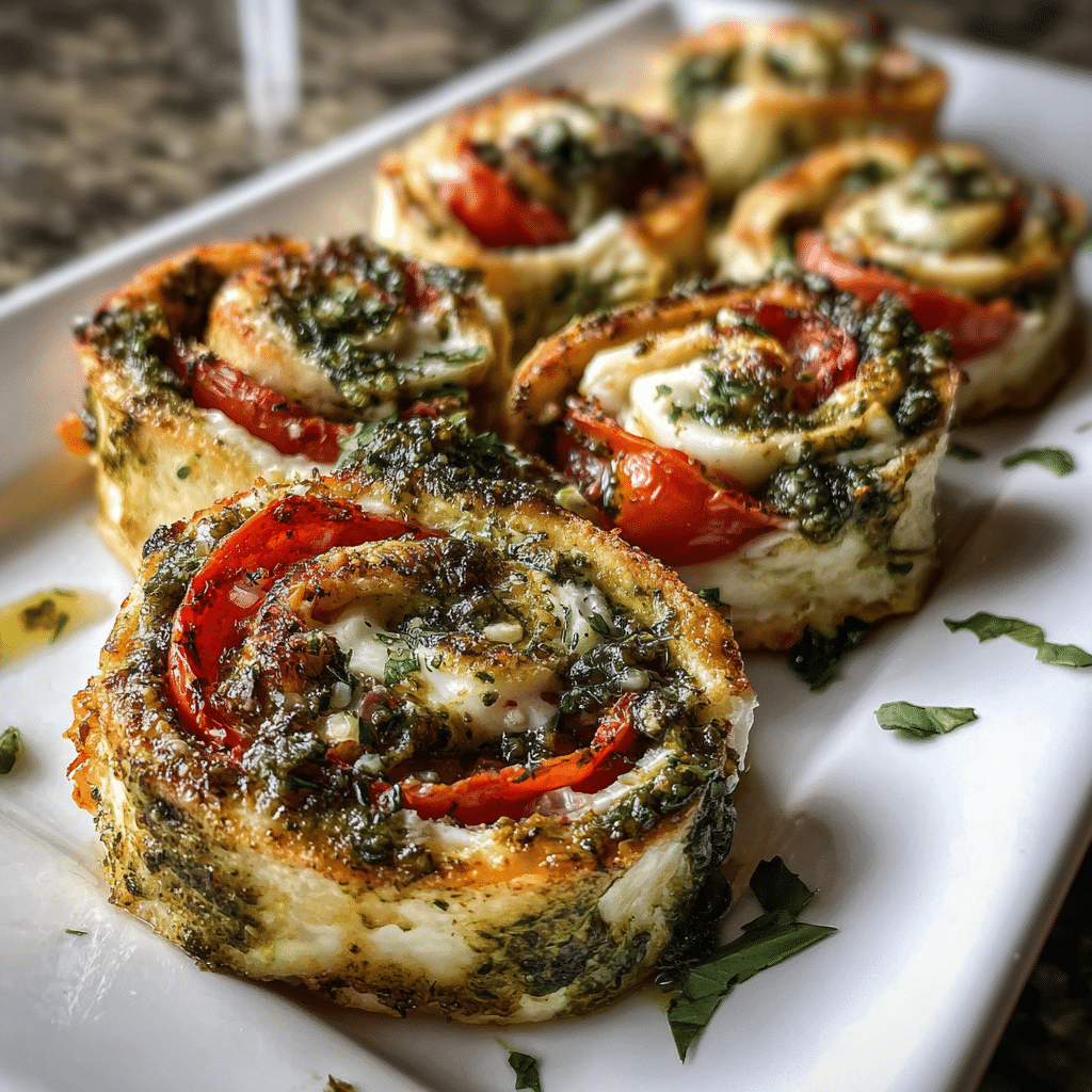 Caprese Pesto Pinwheels