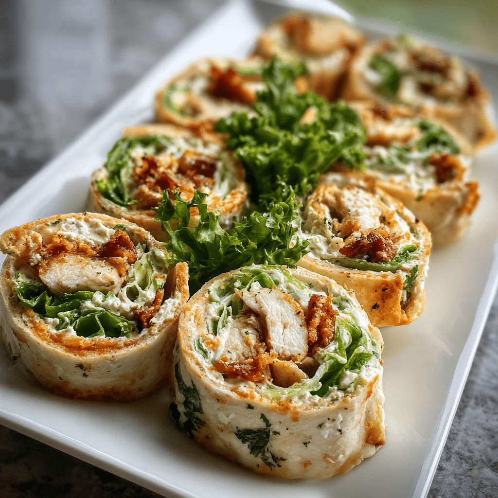 Chicken Caesar Salad Pinwheels