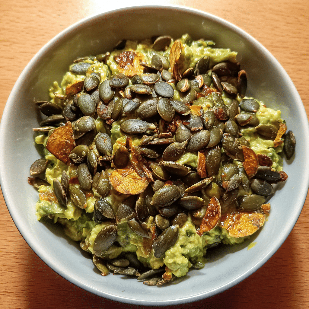 Guacamole with Roasted Pumpkin Seeds