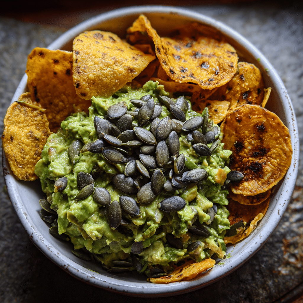 Guacamole with Roasted Pumpkin Seeds