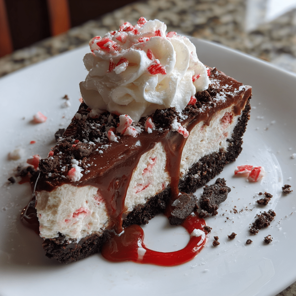 No Bake Peppermint Oreo Cheesecake