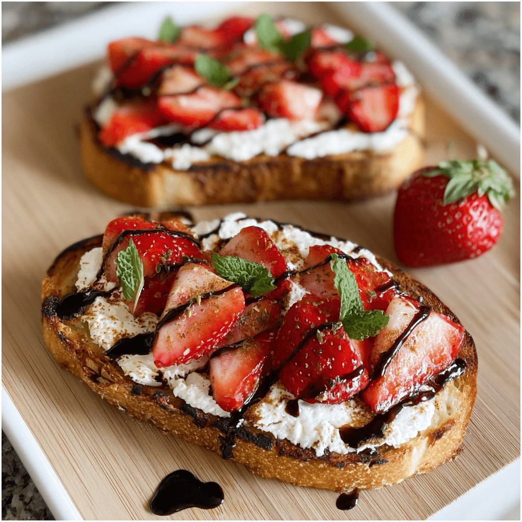 Ricotta Strawberry Balsamic Toast
