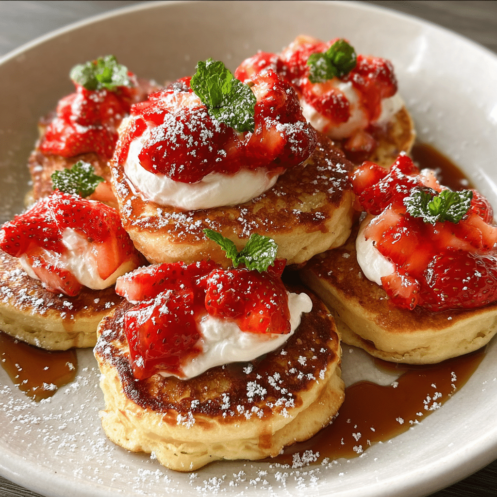 Strawberry Vanilla Cottage Cheese Pancakes