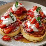 Strawberry Vanilla Cottage Cheese Pancakes