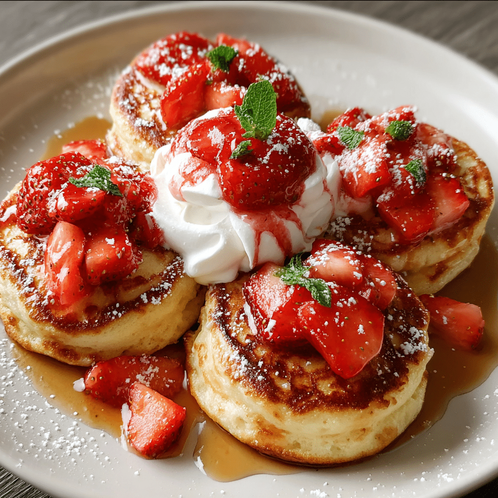 Strawberry Vanilla Cottage Cheese Pancakes