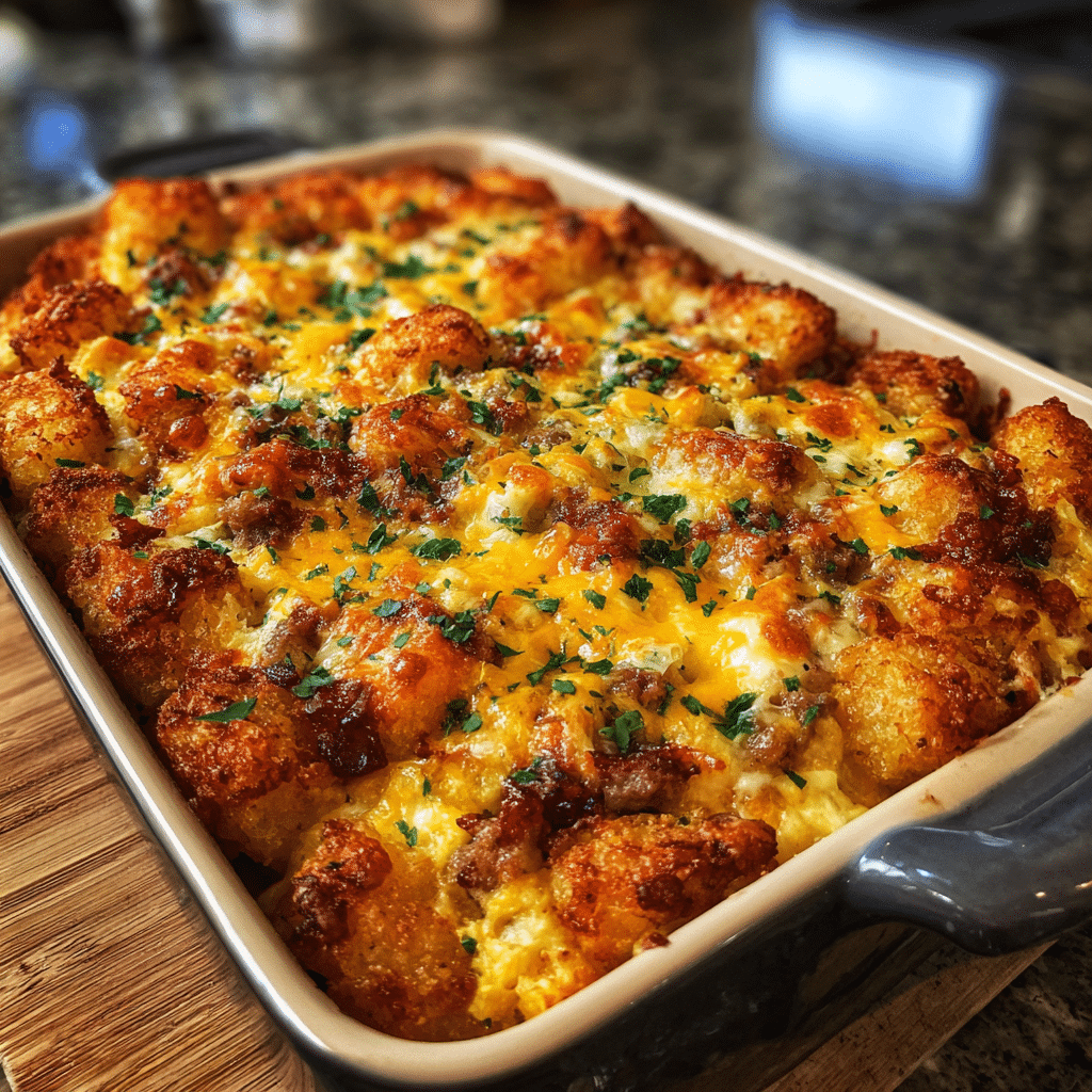 Tater Tot Sausage Breakfast Casserole