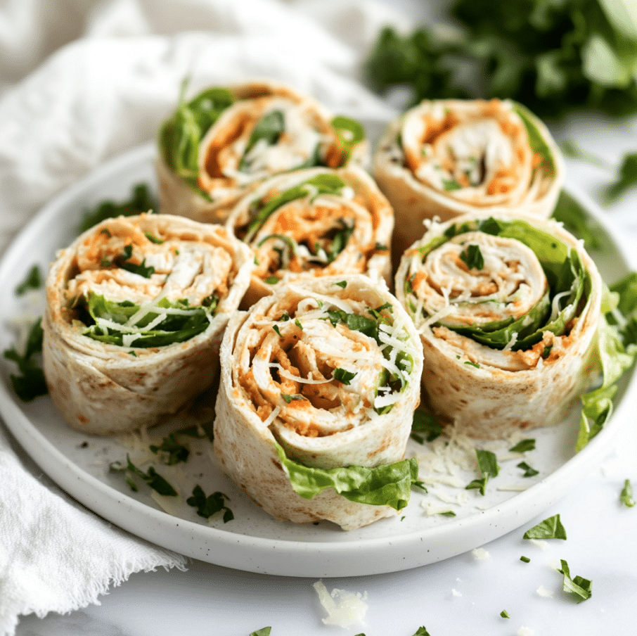 Chicken Caesar Salad Pinwheels