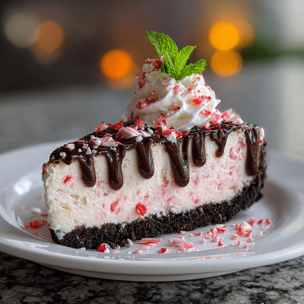 No Bake Peppermint Oreo Cheesecake