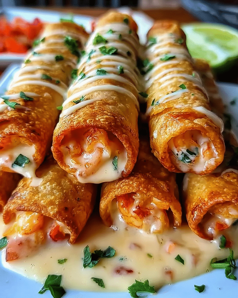Crispy Crab And Shrimp Queso Taquitos: Irresistible Party Bites!