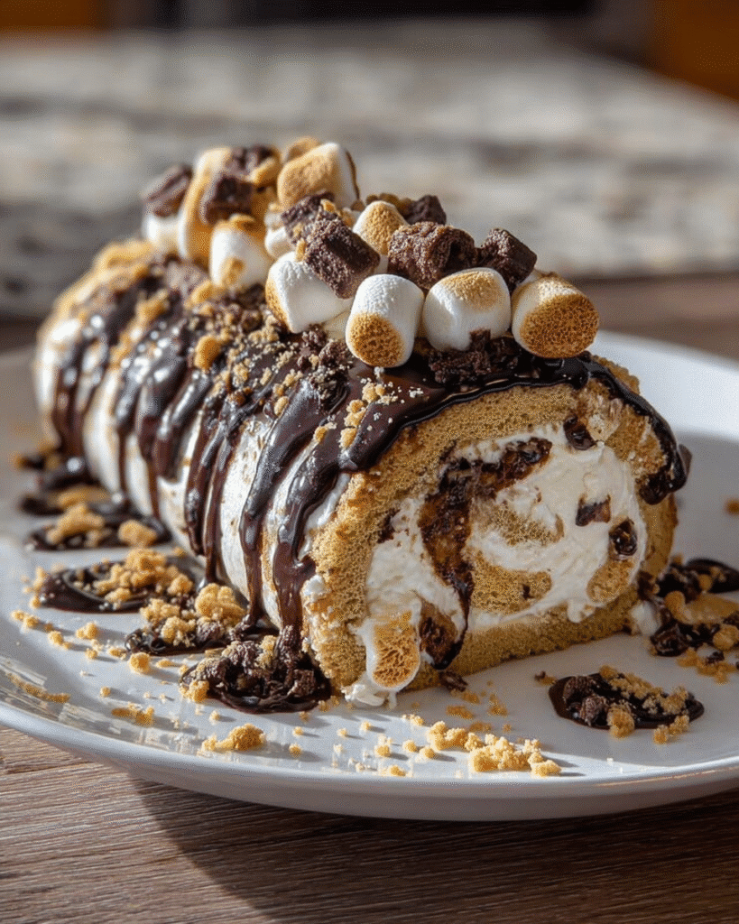 S'mores Cookie Dough Ice Cream Roll: Sweet Heaven Awaits!