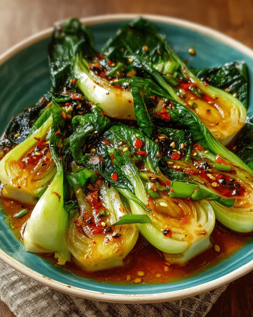 Bok Choy with Ginger Chili Sauce: Spicy Veggie Magic!