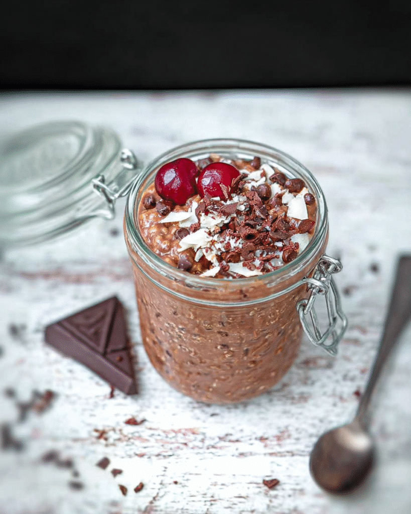 Blended Brownie Batter Overnight Oats: Dessert for Breakfast!