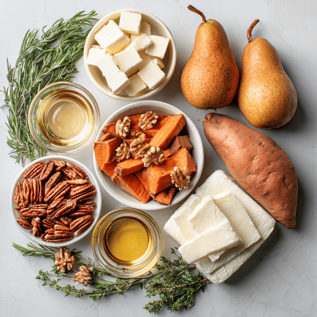 Layered Pear, Sweet Potato & Brie Bake: Ultimate Comfort Dish!