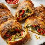 How to Make a Mouth-Watering Pepper, Pesto & Spinach Stromboli