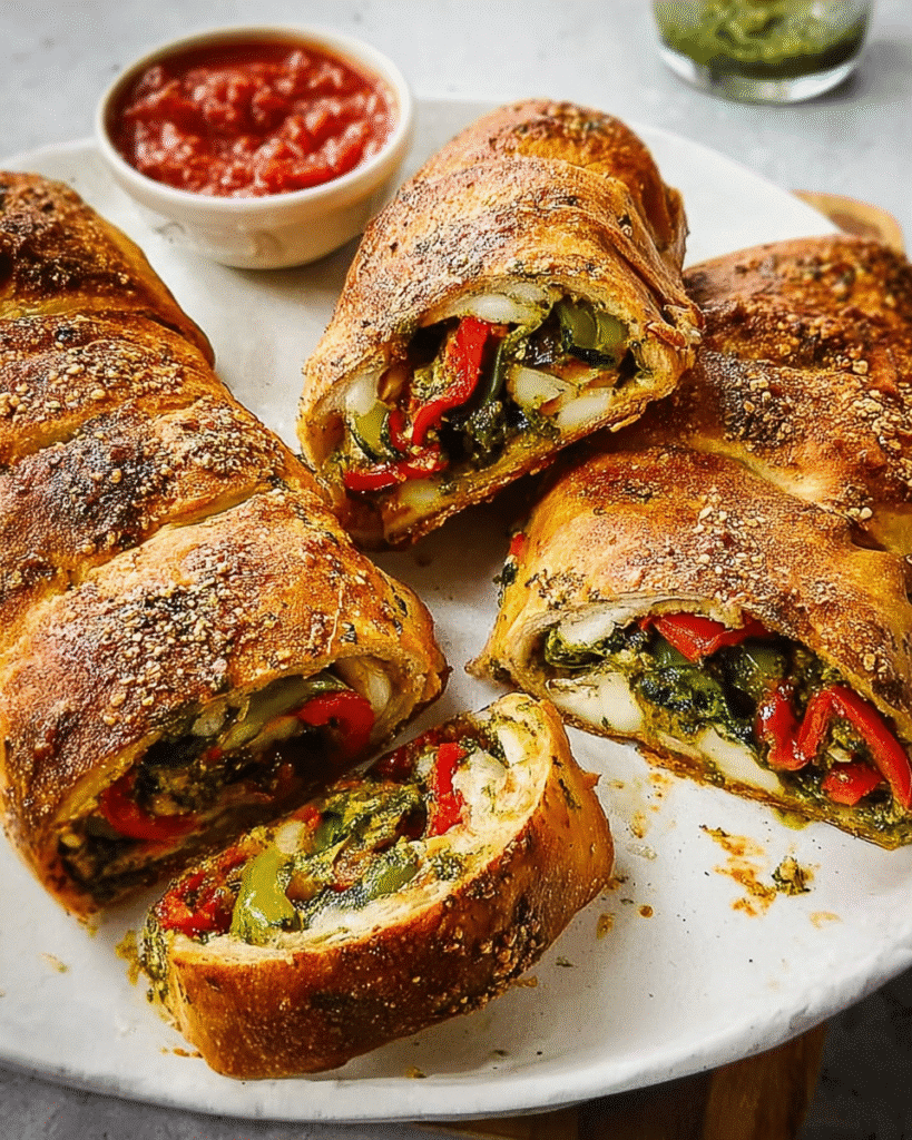 How to Make a Mouth-Watering Pepper, Pesto & Spinach Stromboli