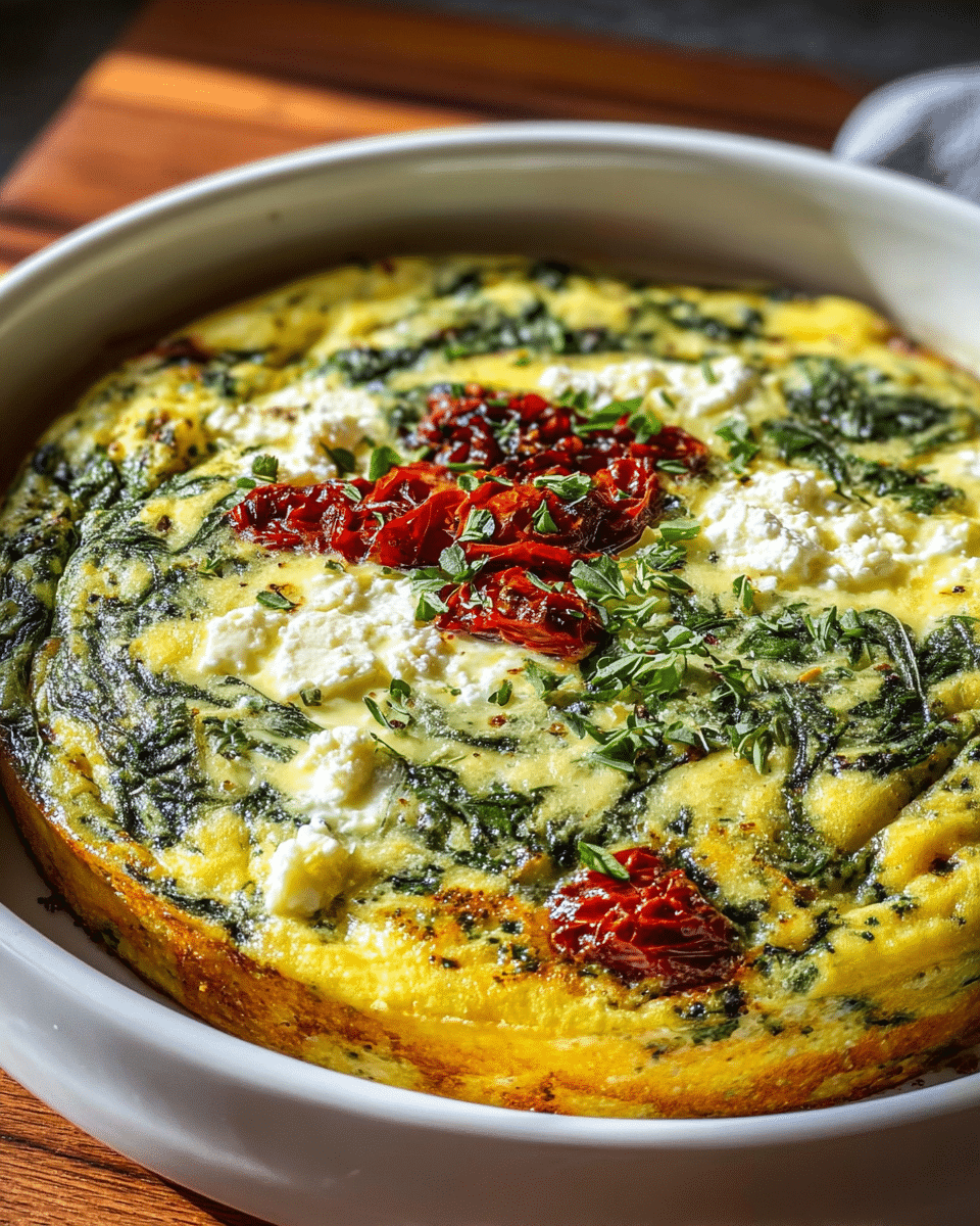 Spinach Feta Egg Bake