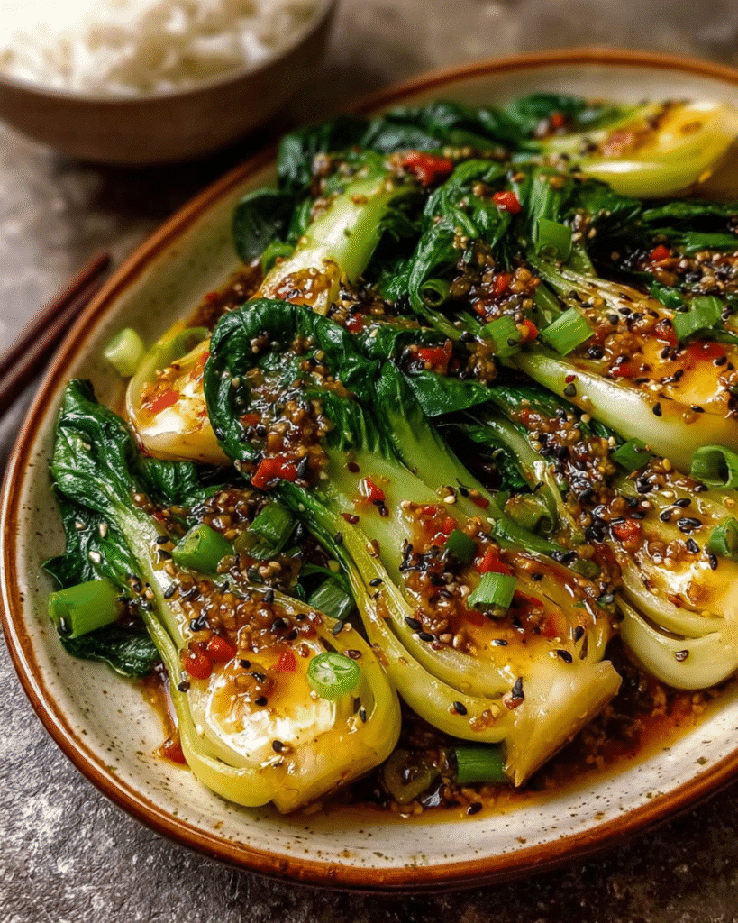 Bok Choy with Ginger Chili Sauce: Spicy Veggie Magic!