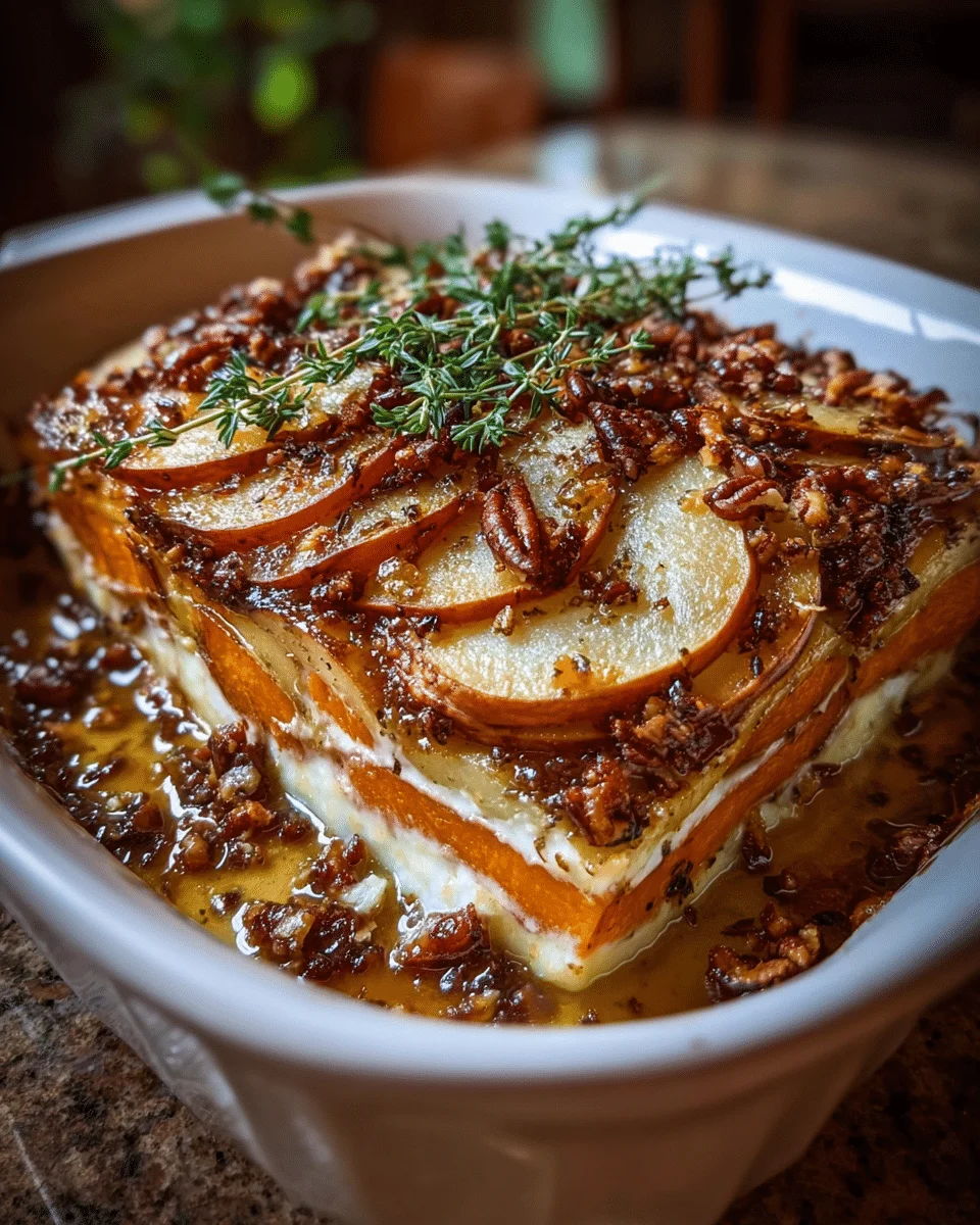 Layered Pear, Sweet Potato & Brie Bake: Ultimate Comfort Dish!