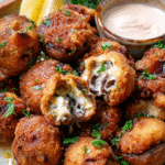 Fried Boursin Stuffed Mushrooms