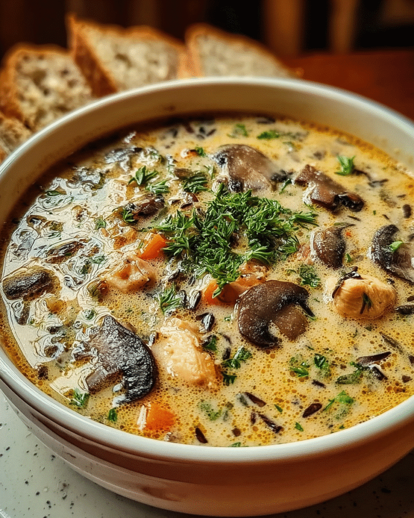 Creamy Mushroom Chicken Soup: Cozy Comfort in Every Spoonful!