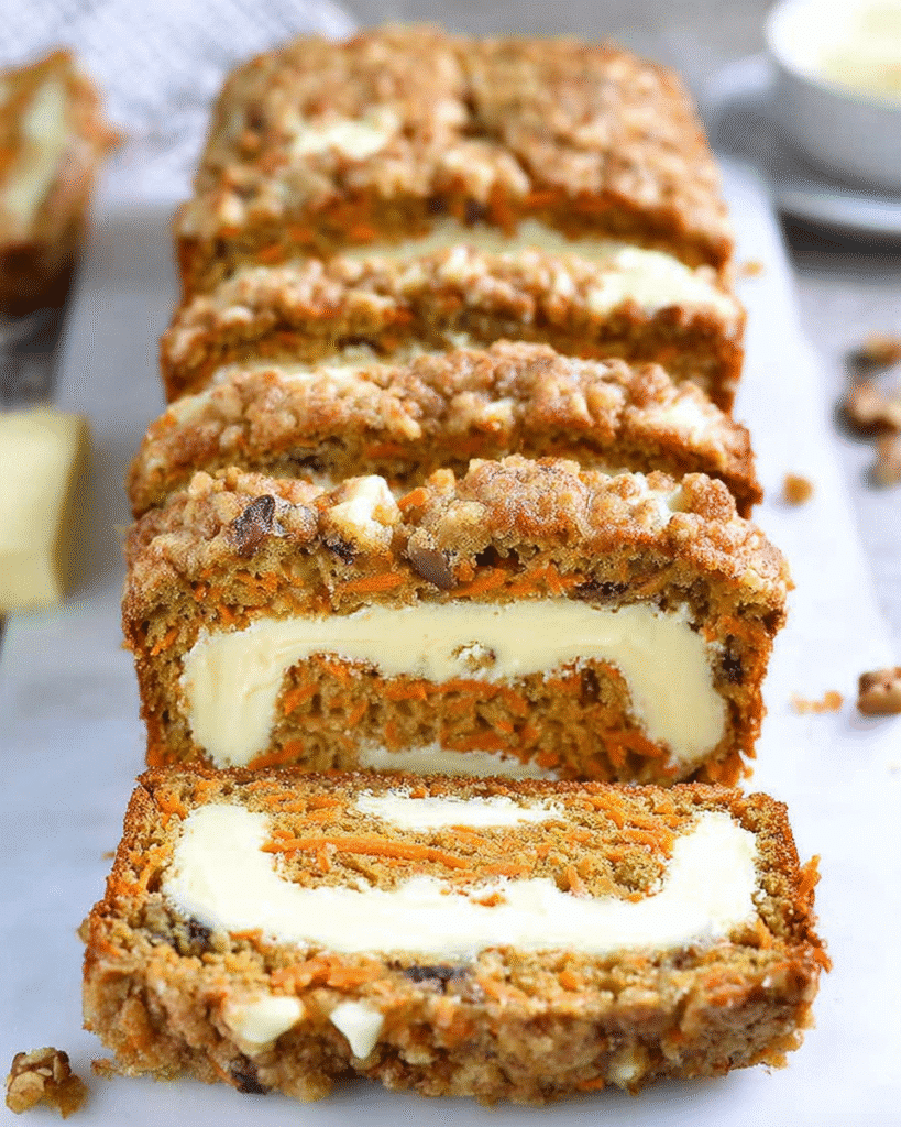 Carrot Cake Loaf: Cream Cheese Surprise Inside!