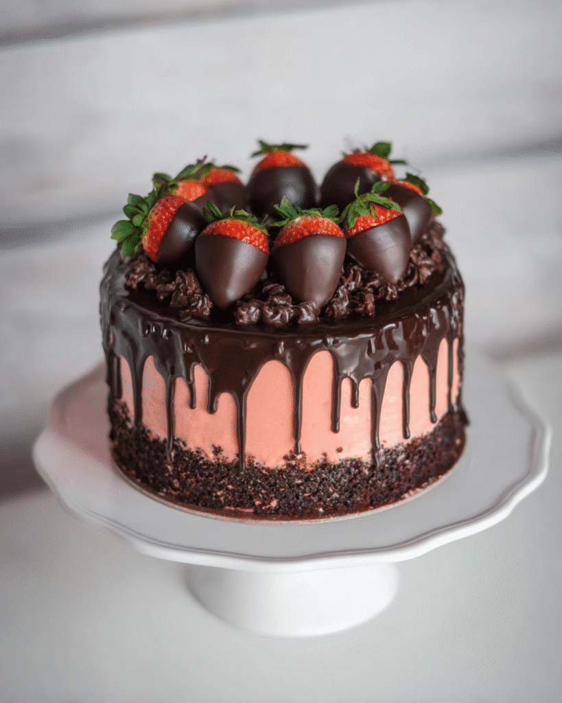 Strawberry Dark Chocolate Truffle Cake: Decadent Dessert Bliss!