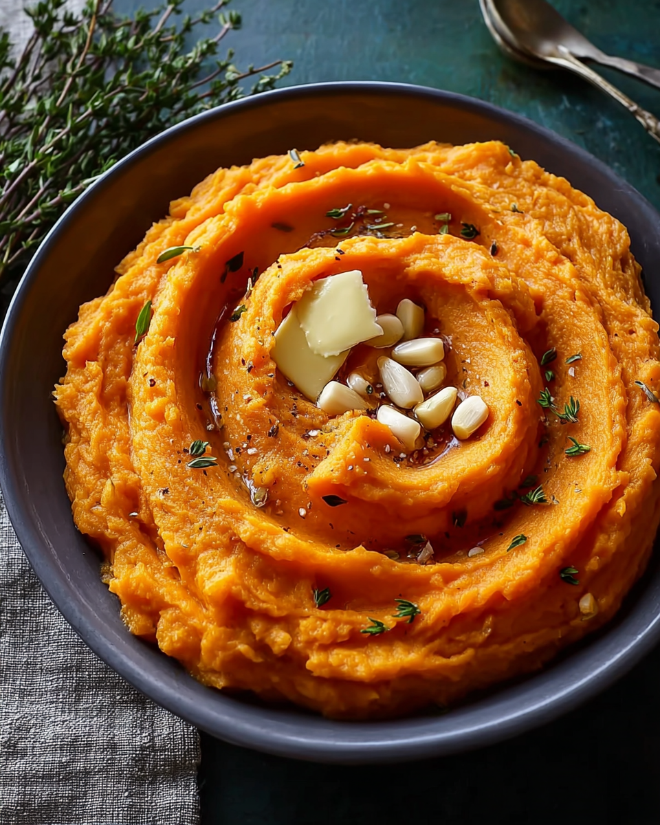 Creamy Mashed Sweet Potatoes: Roasted Garlic Heaven Revealed!