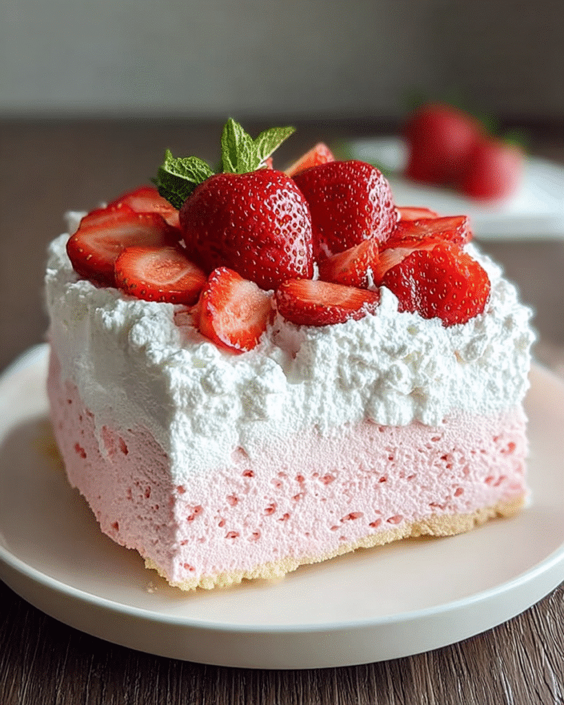 No-Bake Strawberry Cloud Cake: 5 Easy Steps to Heavenly Dessert