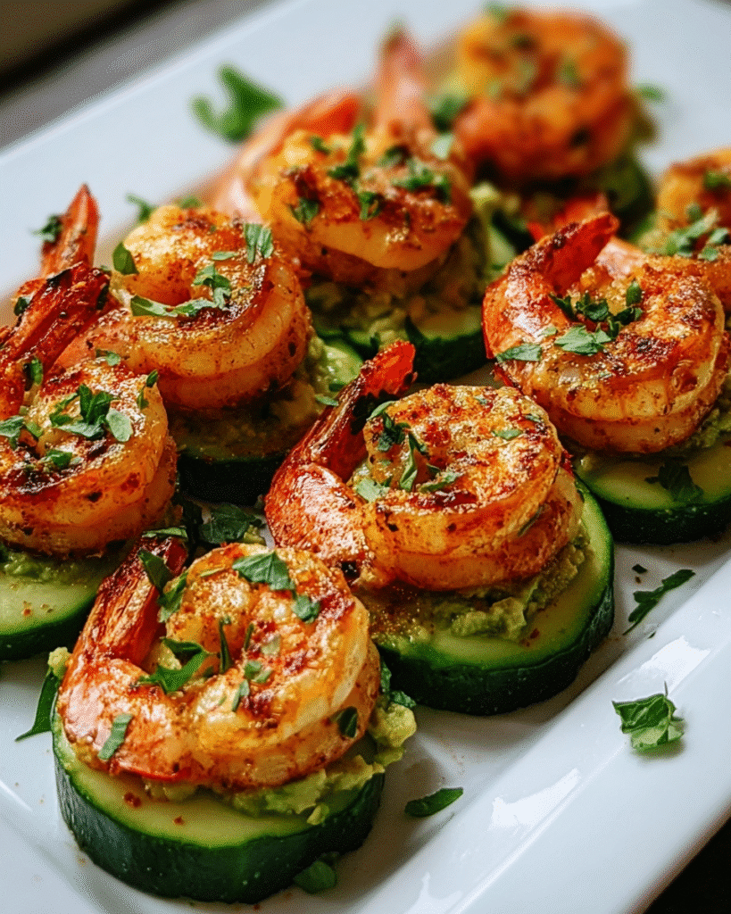 Cajun Shrimp and Avocado Cucumber Bites: Quick Keto Appetizer!