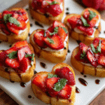Heart-Shaped Strawberry Bruschetta: Sweet Romance on Toast!