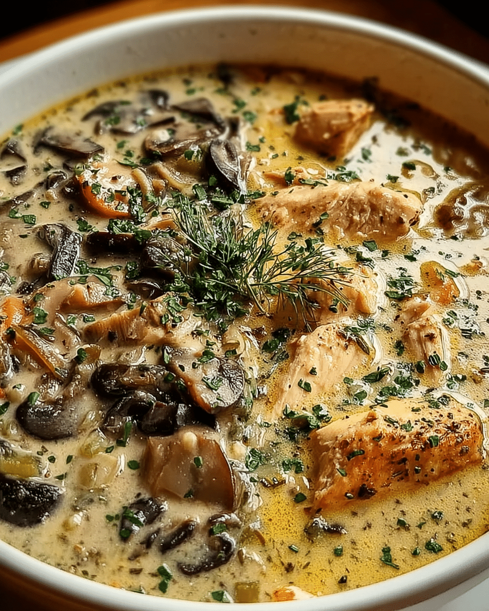 Creamy Mushroom Chicken Soup: Cozy Comfort in Every Spoonful!