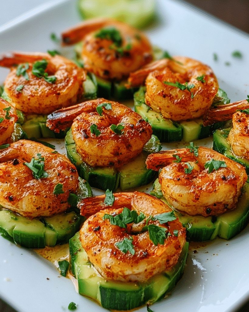 Cajun Shrimp and Avocado Cucumber Bites: Quick Keto Appetizer!