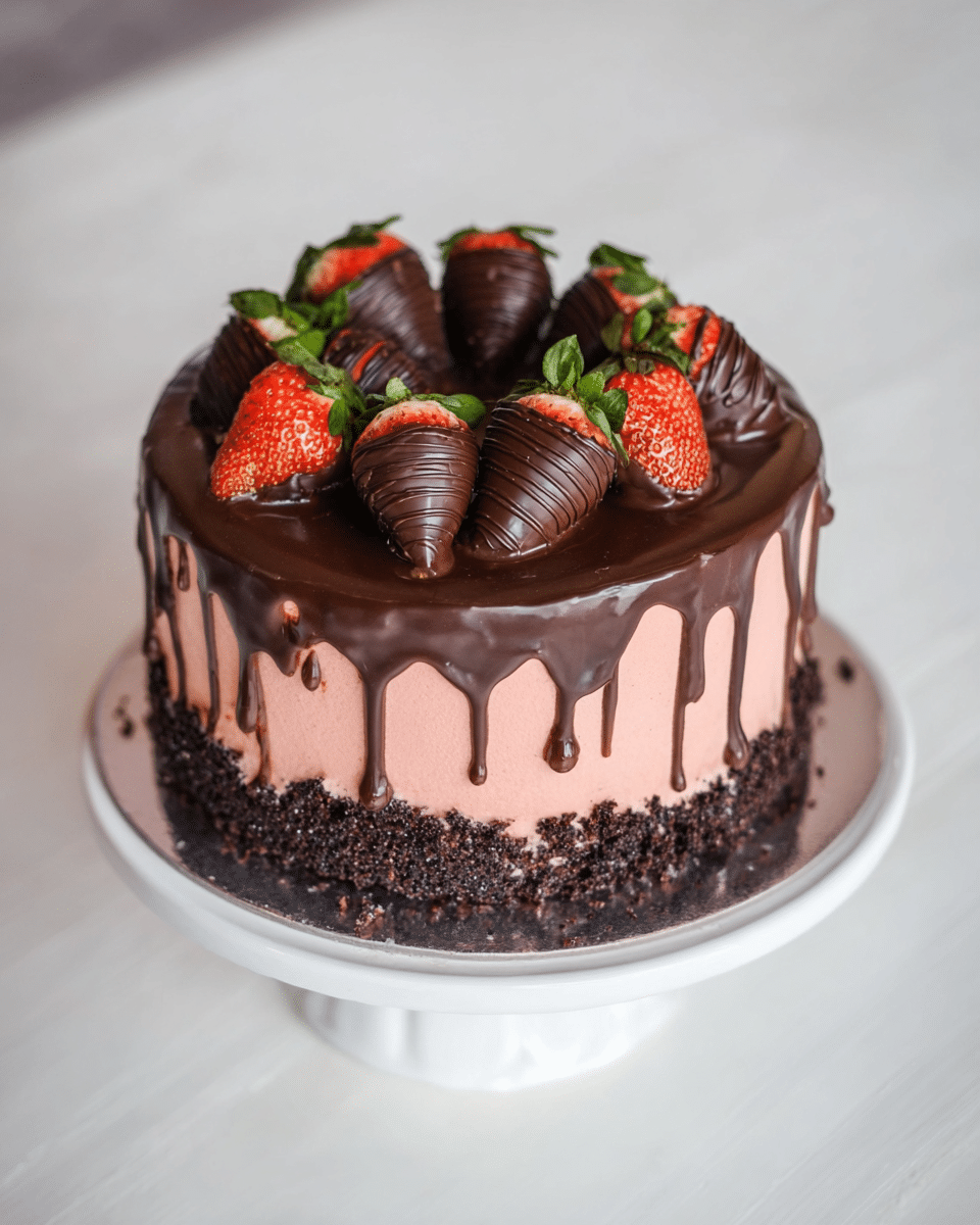 Strawberry Dark Chocolate Truffle Cake: Decadent Dessert Bliss!