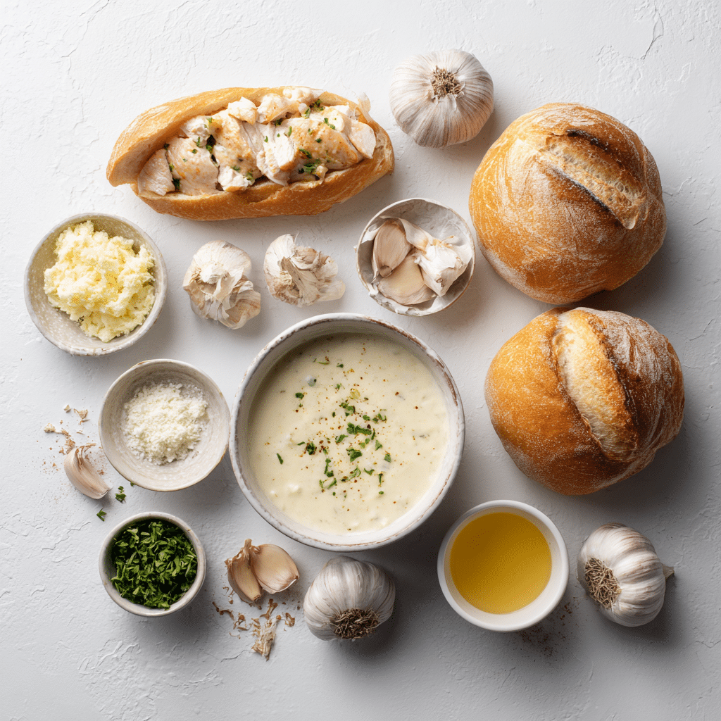 Chicken Alfredo Garlic Bread Bowls: Creamy Comfort Feast!