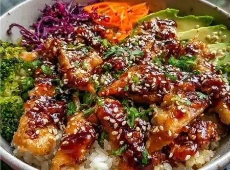 Healthy Sticky Chicken Bowls