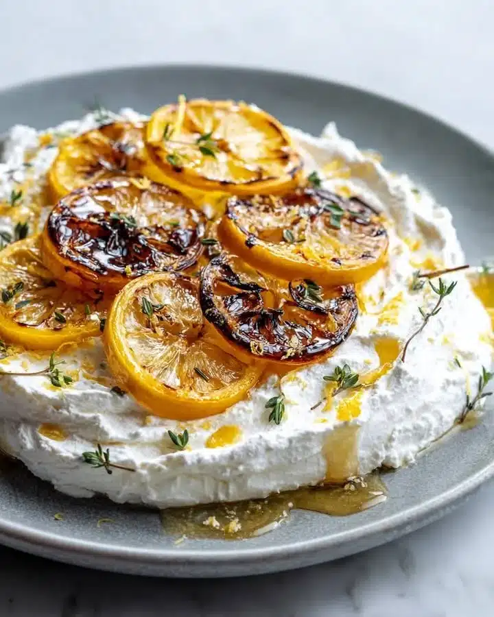 Whipped Ricotta with Charred Lemon & Hot Honey