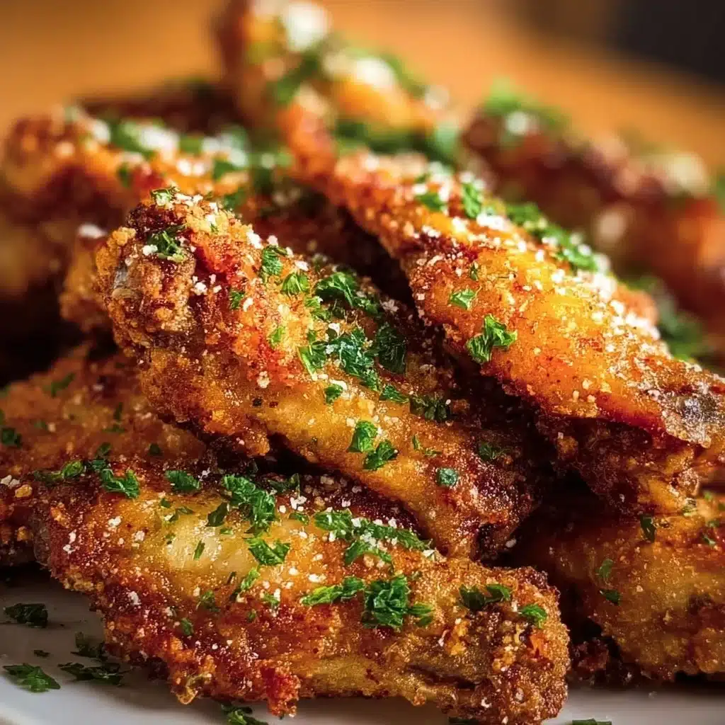 Crispy Air Fryer Parmesan Wings served with dipping sauce