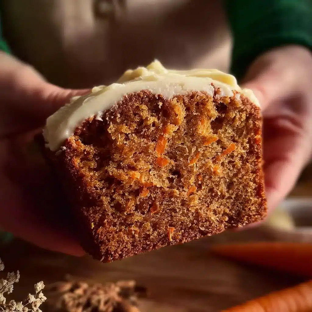Delicious homemade carrot cake loaf with cream cheese frosting
