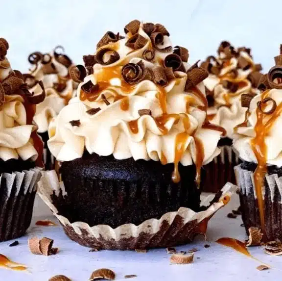 Chocolate Espresso Cupcakes with Salted Caramel Buttercream