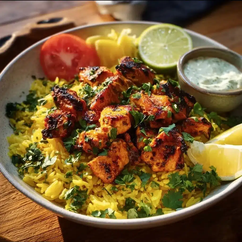 Delicious Dump and Bake Chicken Tzatziki Rice dish served on a plate