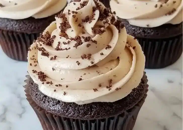 Espresso Brownie Cupcakes with Coffee Buttercream