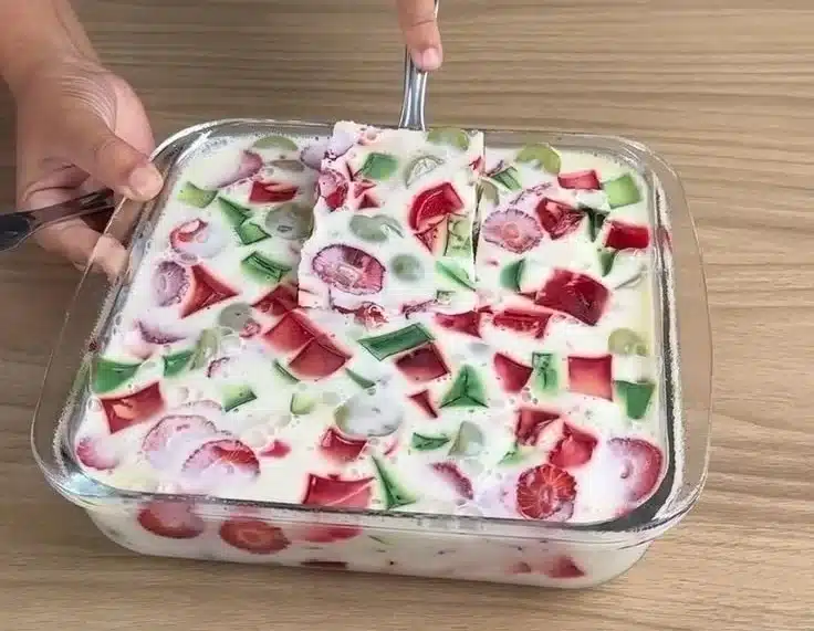 Delicious and colorful fruit dessert displaying fresh fruits and toppings