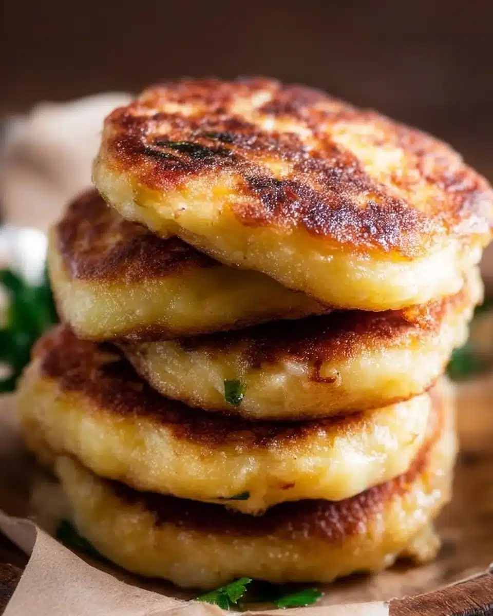 Leftover Mashed Potato Pancakes with Cheese