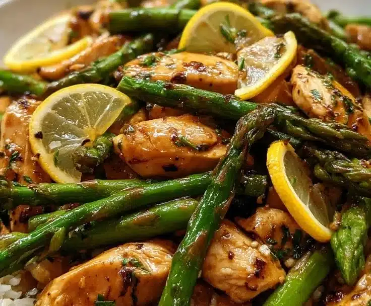 Lemon Chicken Asparagus Stir-Fry with vibrant colors and fresh ingredients