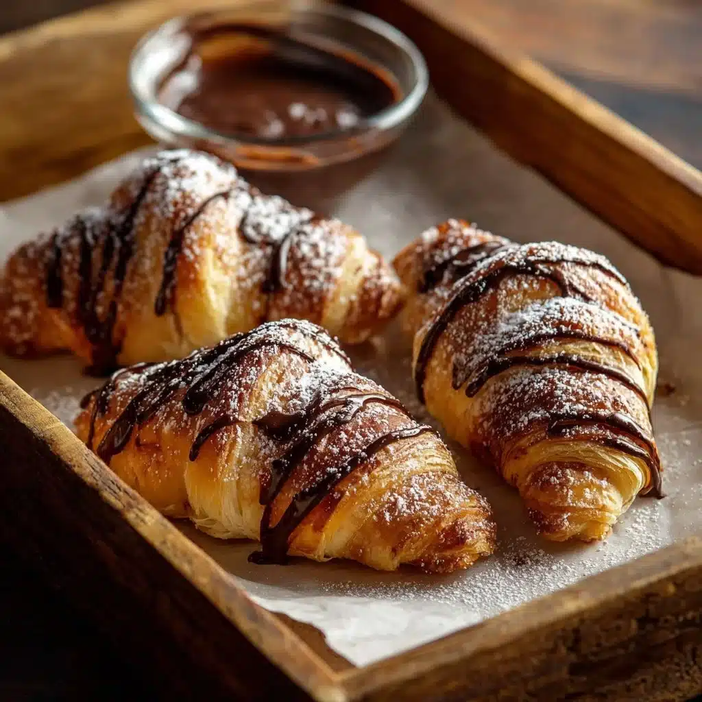 Nutella Crescent Rolls with melted chocolate hazelnut filling